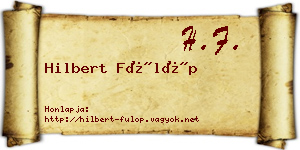 Hilbert Fülöp névjegykártya